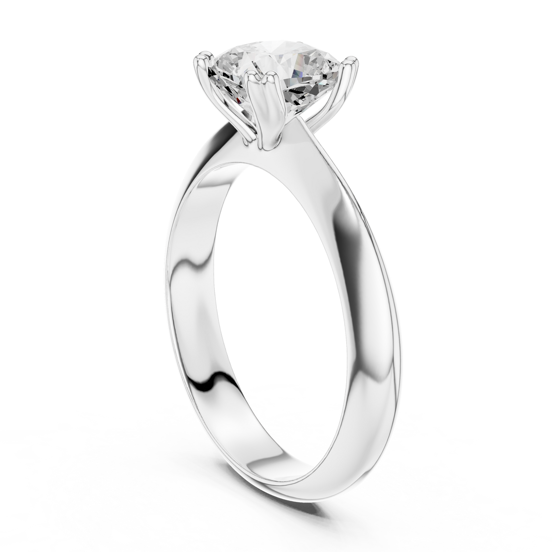 DDLR-147-CU - Solitaire Cushion Ring - White Gold