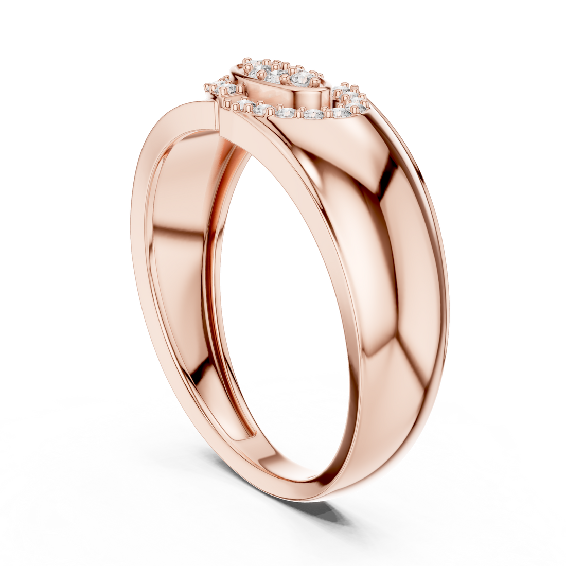 LR-01 (34) - Fashion Round Ring - White Gold