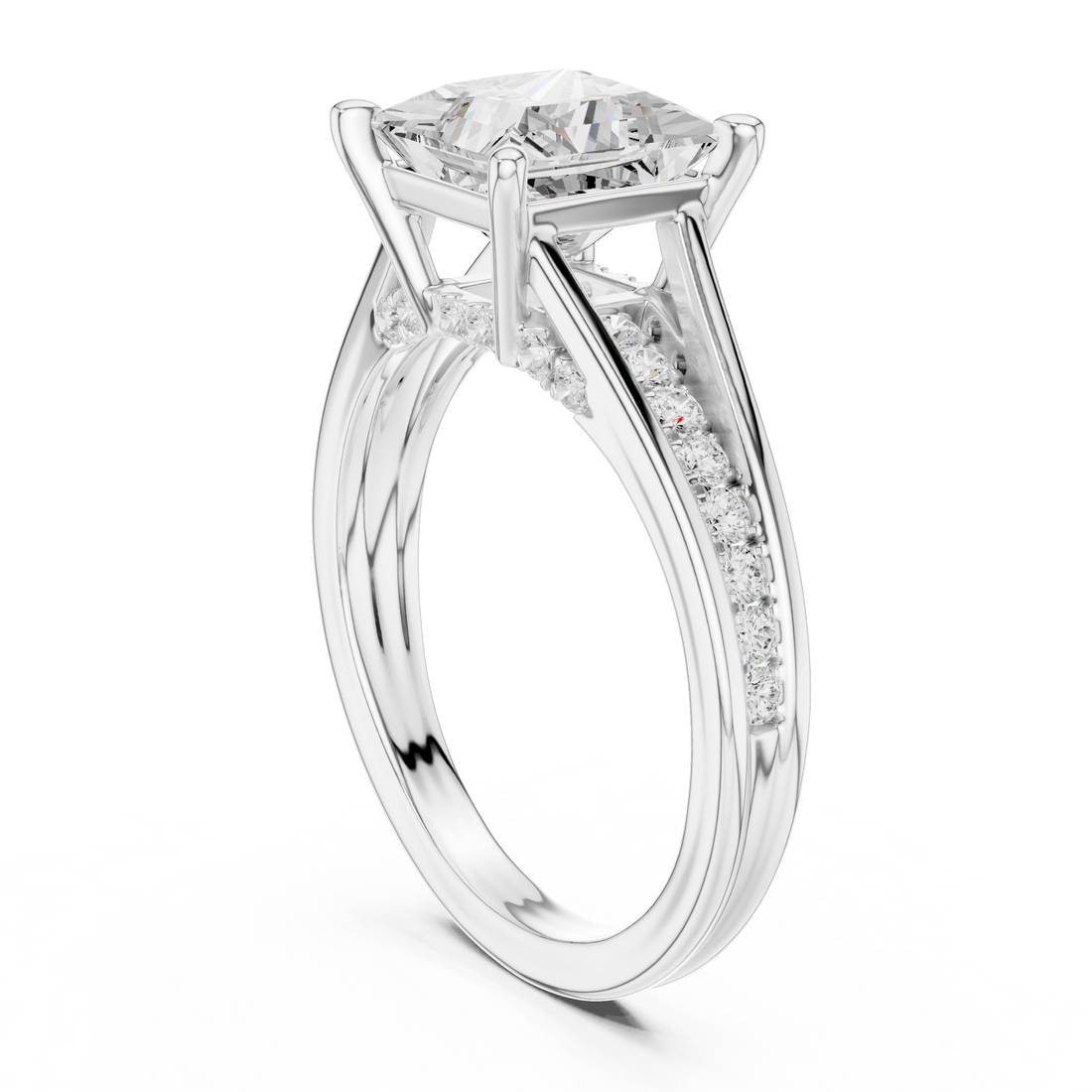 DDLR-997 - Solitaire Princess Ring - White Gold