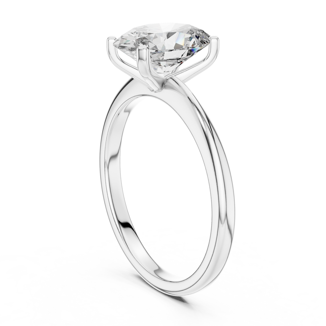 DDLR-071 - Solitaire Oval Ring - White Gold