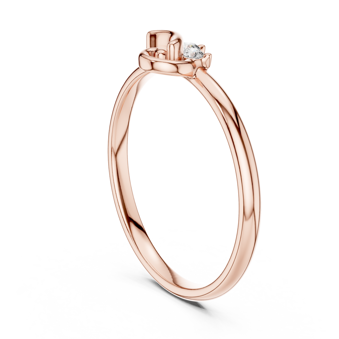 1 (361) - Fashion Round Ring - White Gold