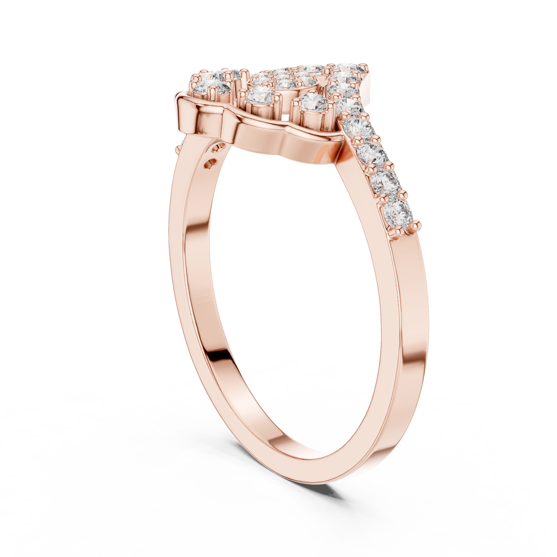 ALR-164 - Fashion Round Ring - White Gold
