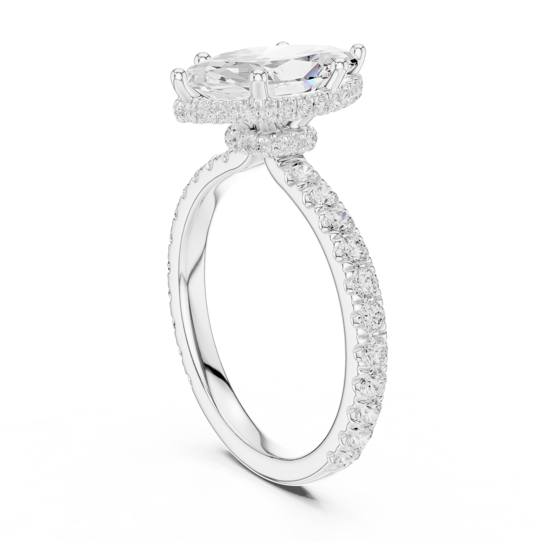 DDLR-165 -MQ - Solitaire Marquise Ring - White Gold