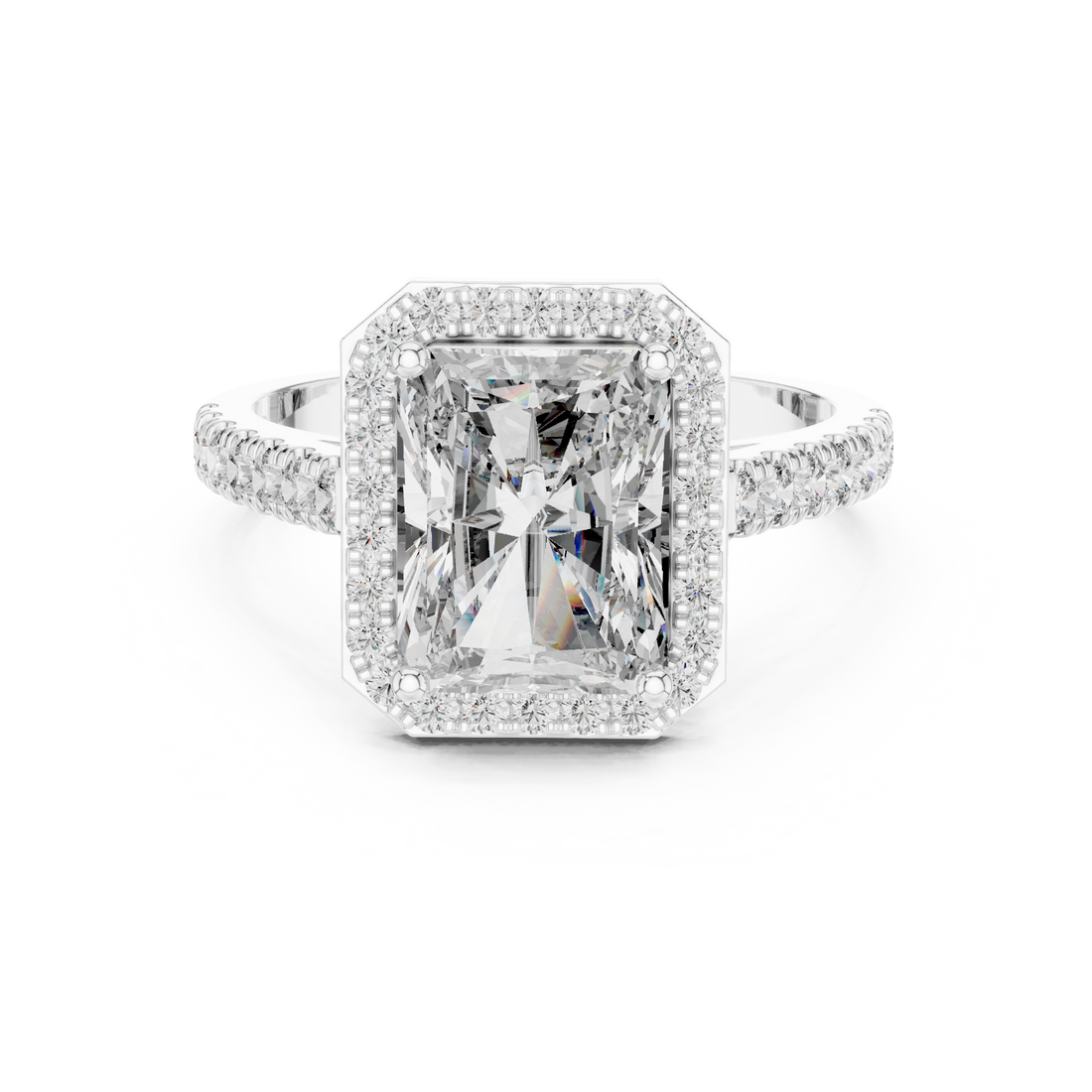 Halo Ring - Radiant | DDLR-202 - Rose Gold