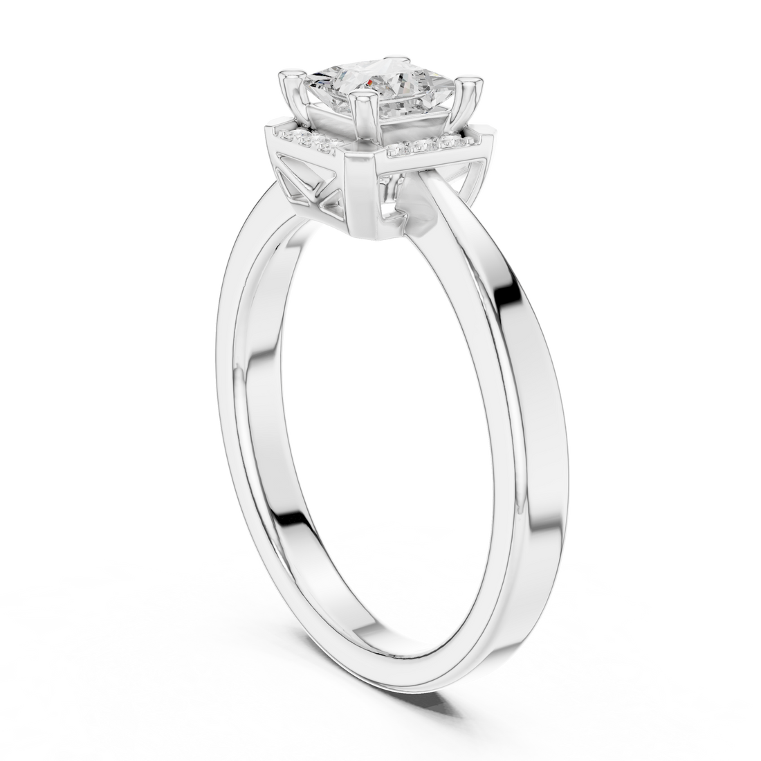 DDLR-492 - Halo Princess Ring - White Gold