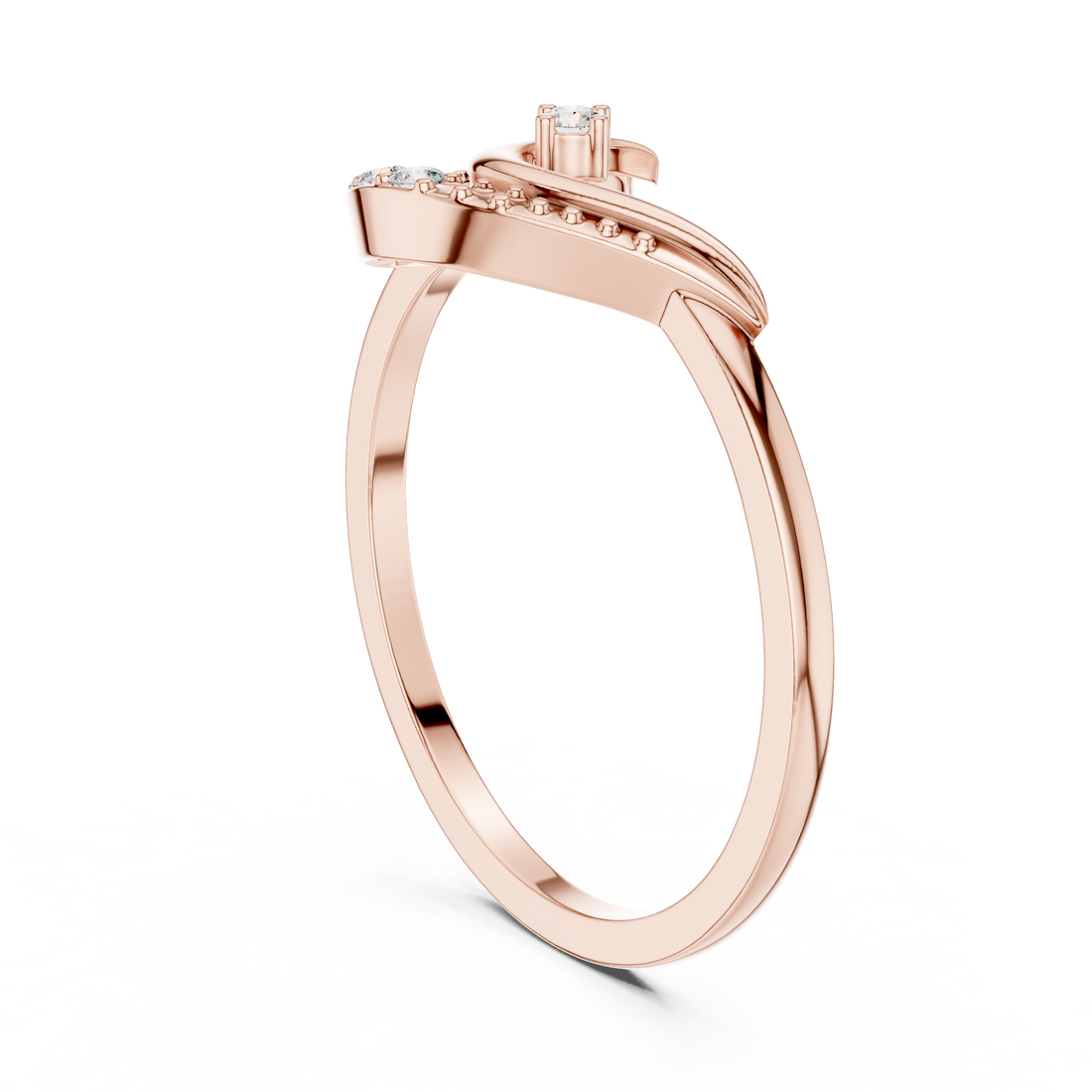 DR-6159 - Fashion Round Ring - White Gold