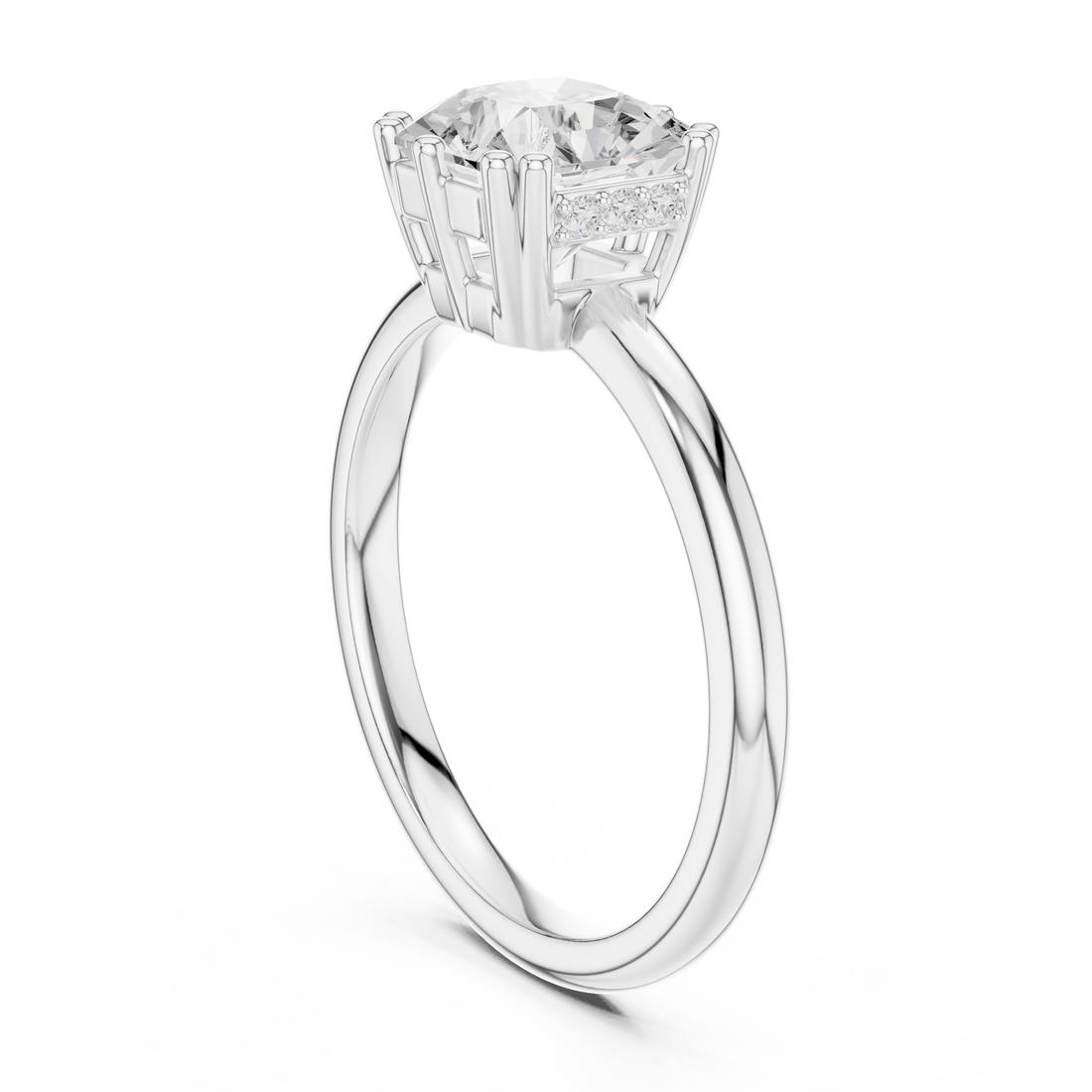 DDLR-924 - Solitaire Radiant Ring - White Gold