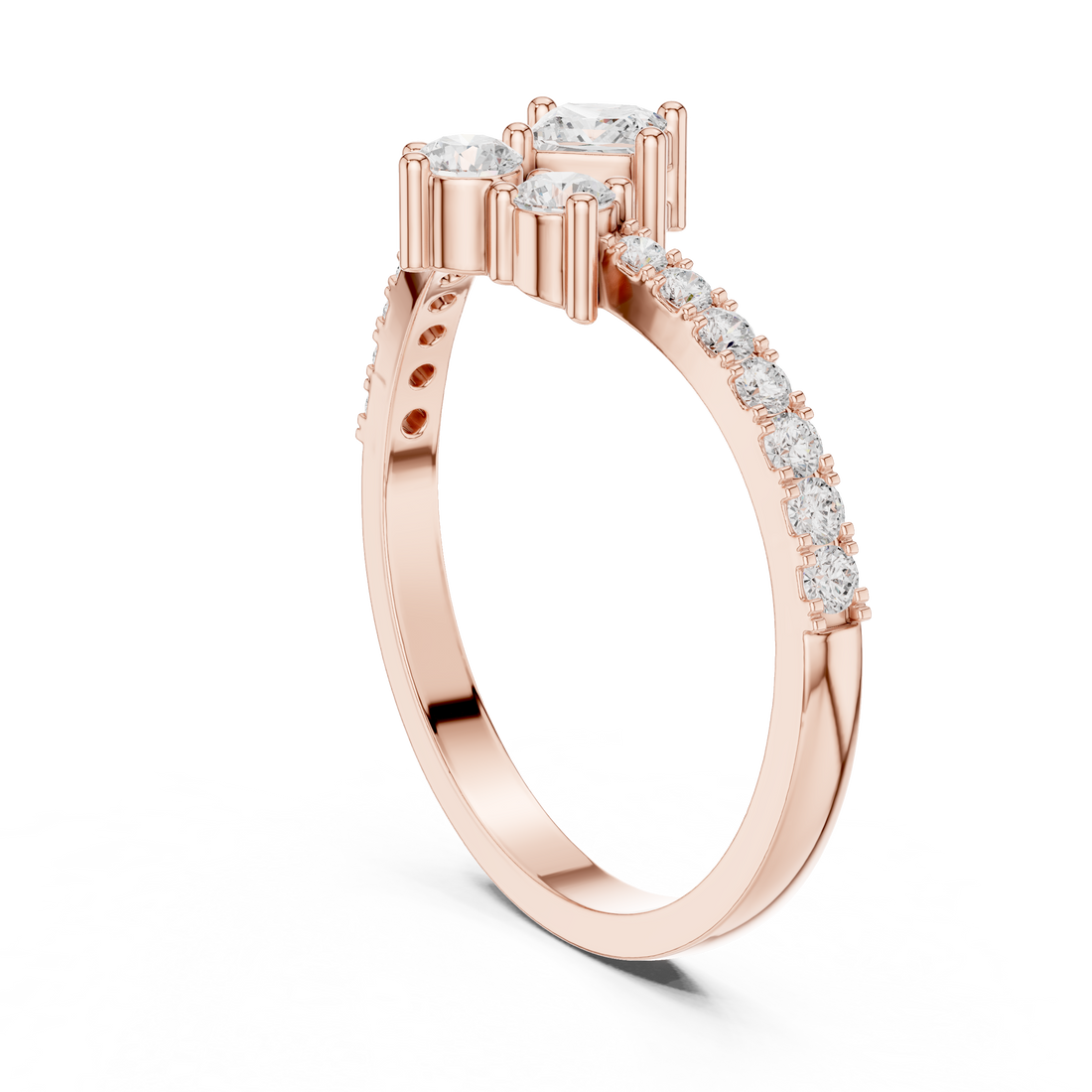 HLR-44 - Fashion Princess Ring - White Gold