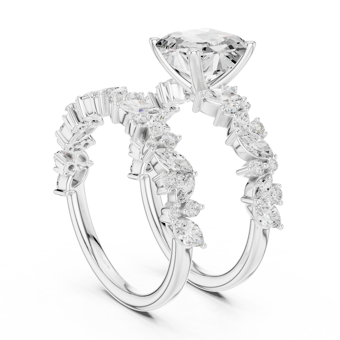 DDLR-443-AC - Solitaire Asscher Ring - White Gold