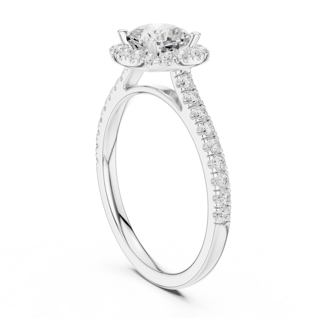 DDLR-917 - Halo Cushion Ring - White Gold