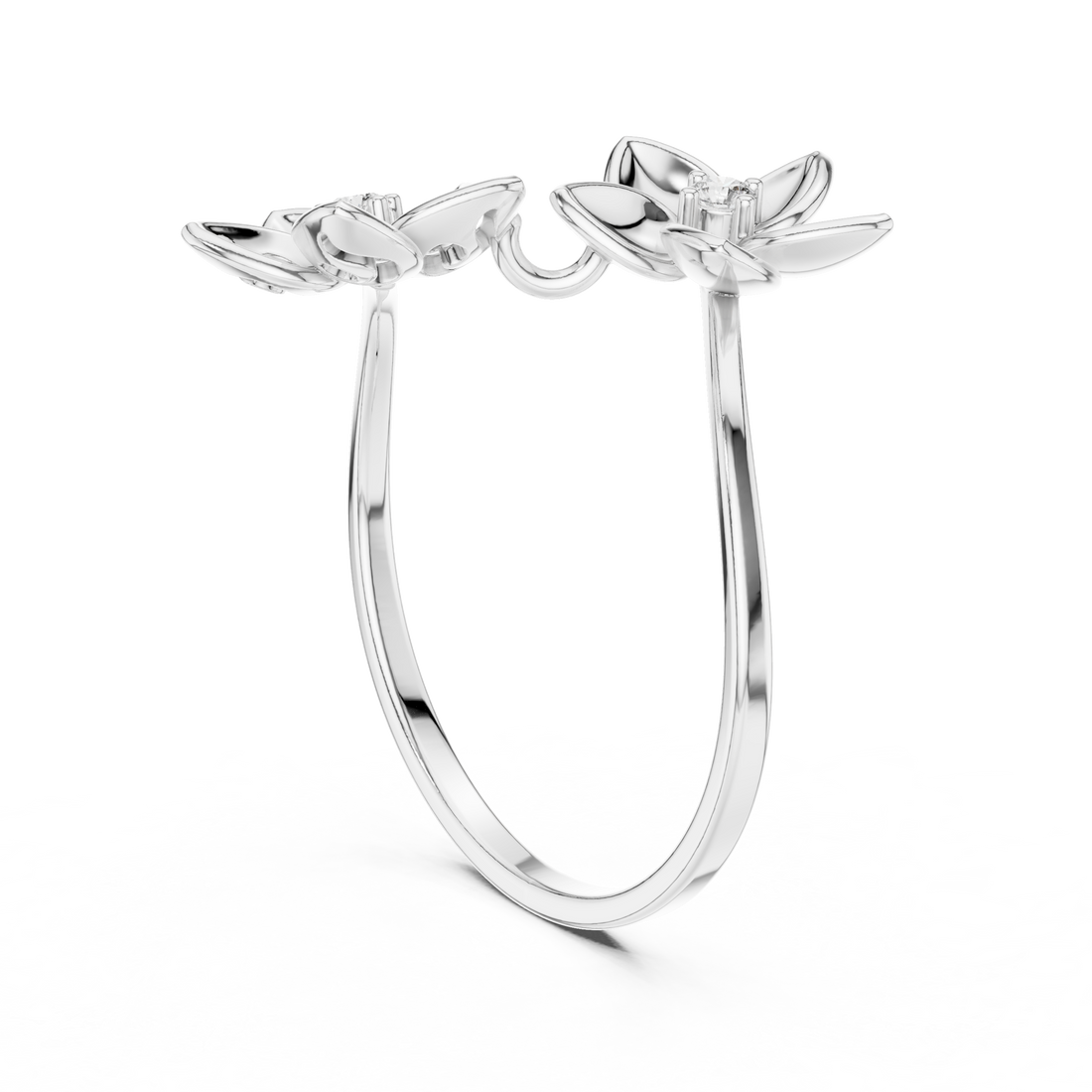 1 (198) - Fashion Round Ring - White Gold