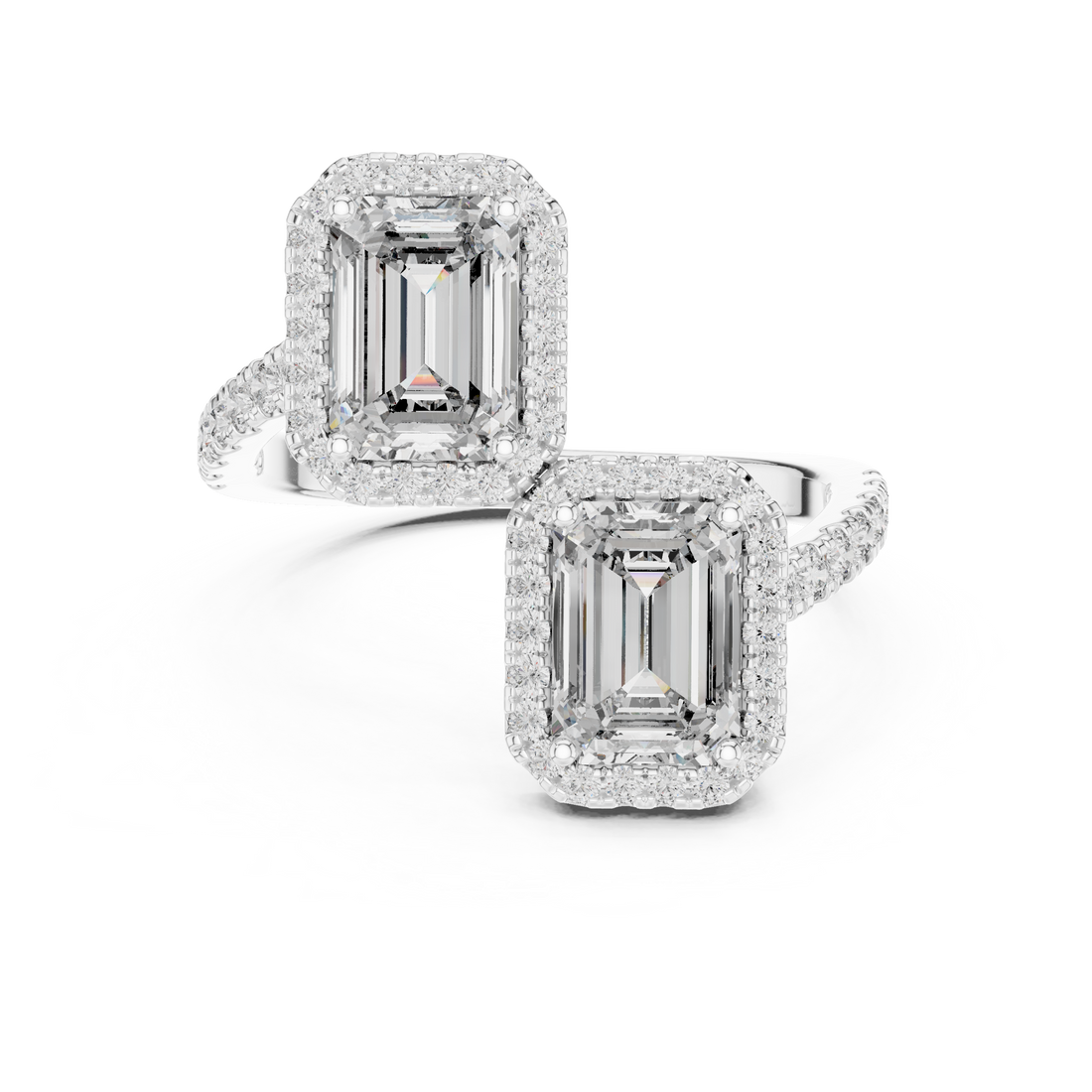 Bypass Ring - Emerald | 9#10008L_15 - Rose Gold