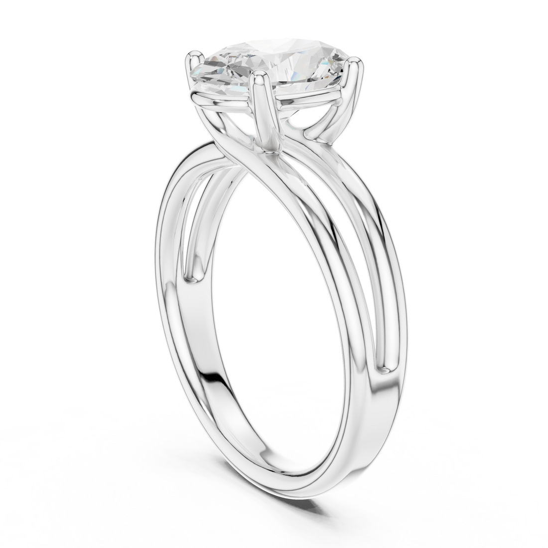 9 OV - Solitaire Oval Ring - White Gold