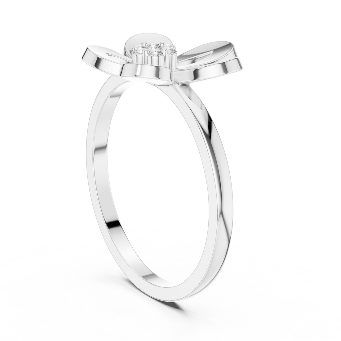 DR-6202 - Fashion Round Ring - White Gold