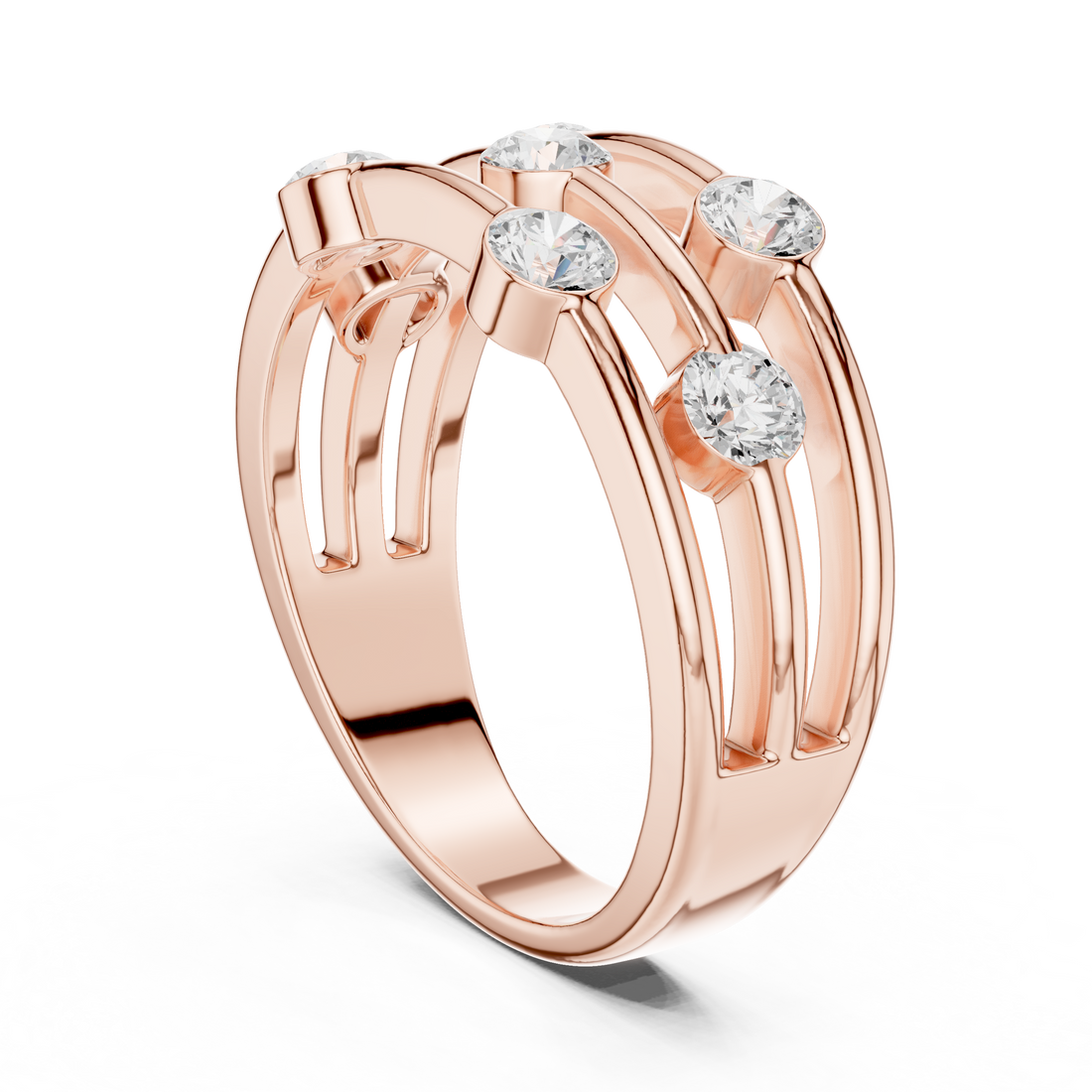 DDLR-464 - Fashion Round Ring - White Gold