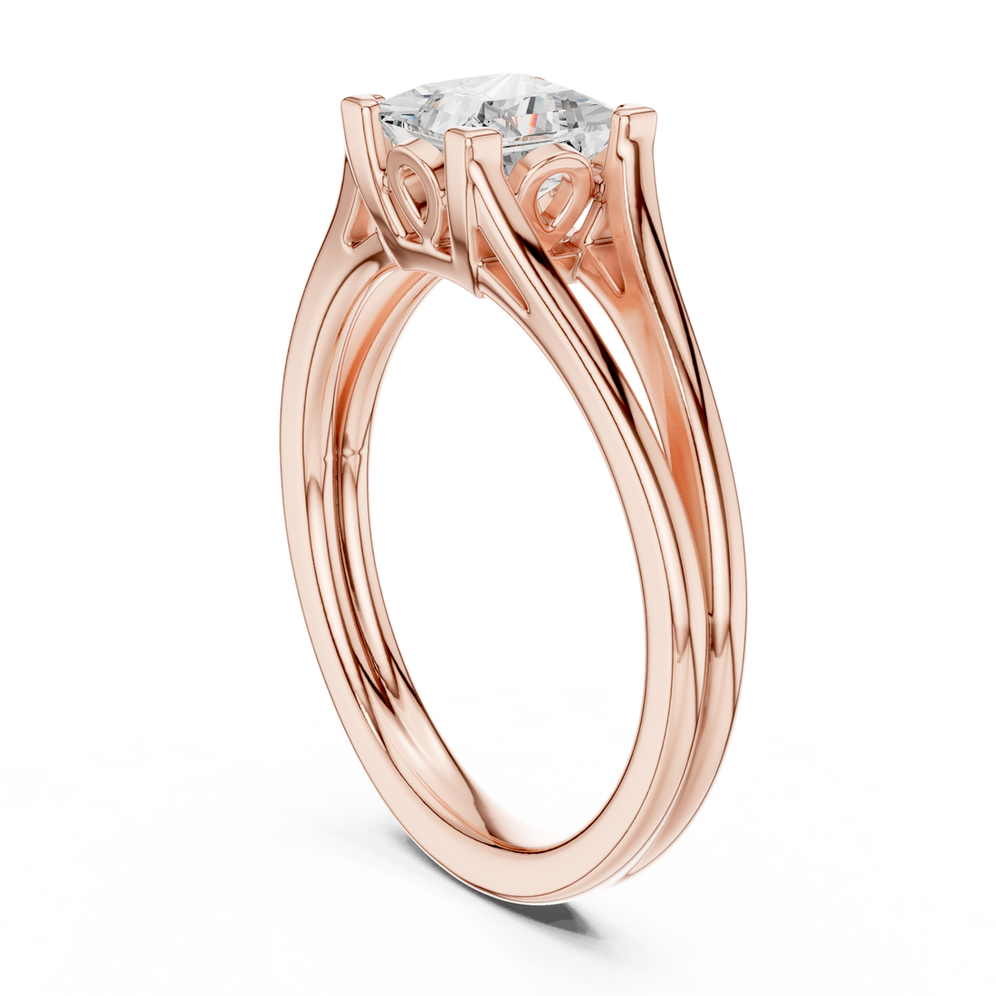 DDLR-571 - Solitaire Princess Ring - White Gold