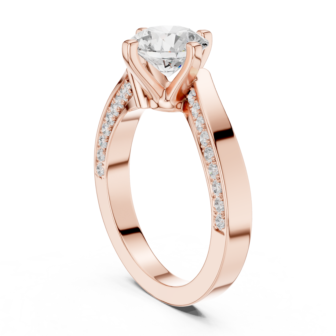 DDLR-435 - Solitaire Round Ring - White Gold