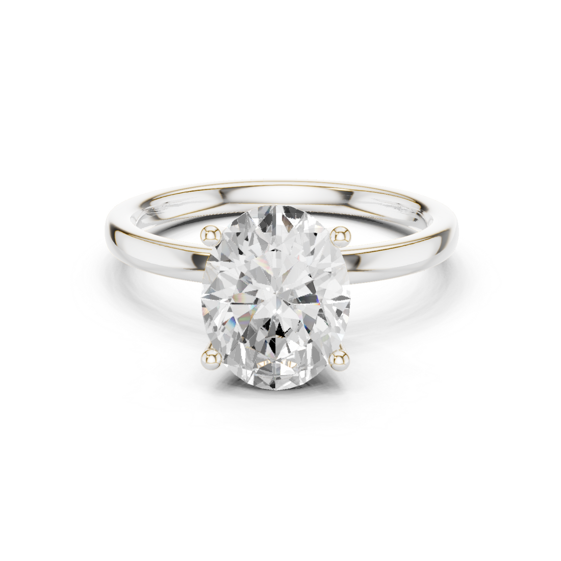 Solitaire Ring - Oval | DDLR-170-OV - White Gold