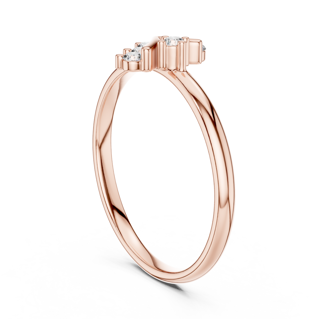 1 (374) - Fashion Round Ring - White Gold