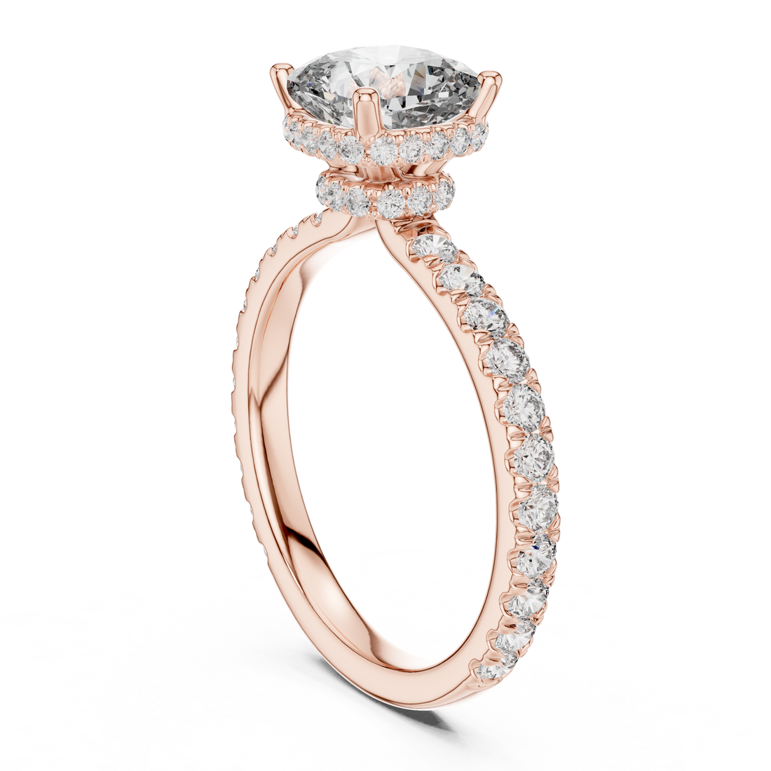 DDLR-165 - Solitaire Cushion Ring - White Gold