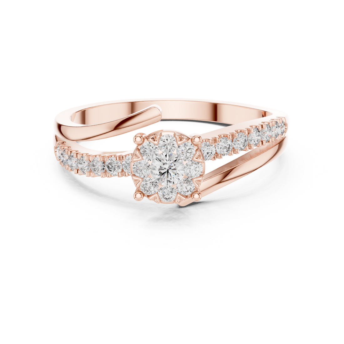 Split Shank Ring - Round | 19#120039L - Rose Gold