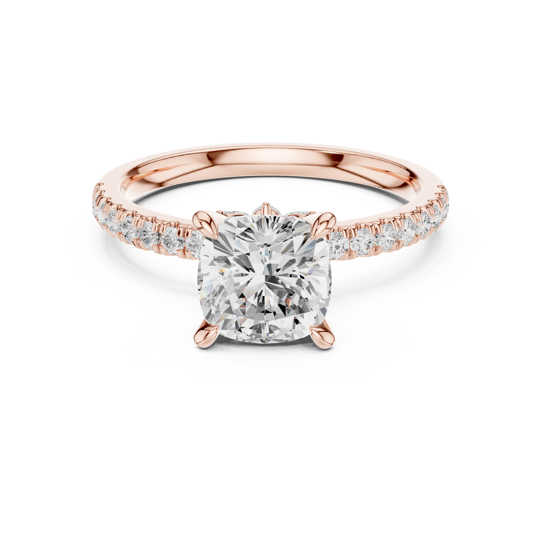 Solitaire Ring - Cushion | DDLR-1010 - Rose Gold