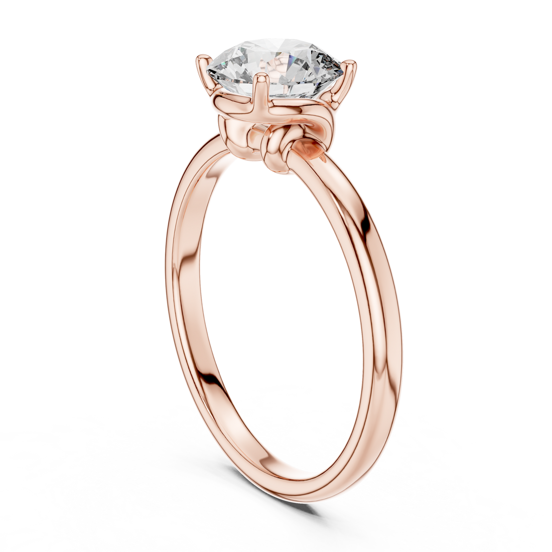 LR-0022 - Solitaire Round Ring - White Gold
