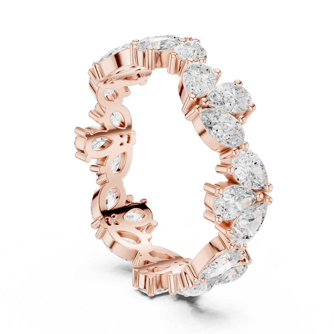 DDLR-375 - Eternity Pear Ring - White Gold