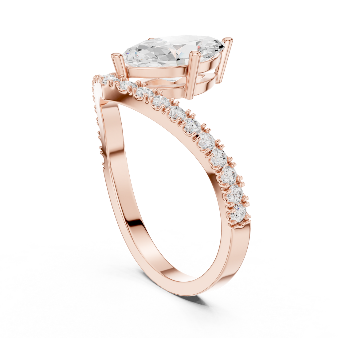 DDLR-1105 - Solitaire Marquise Ring - White Gold