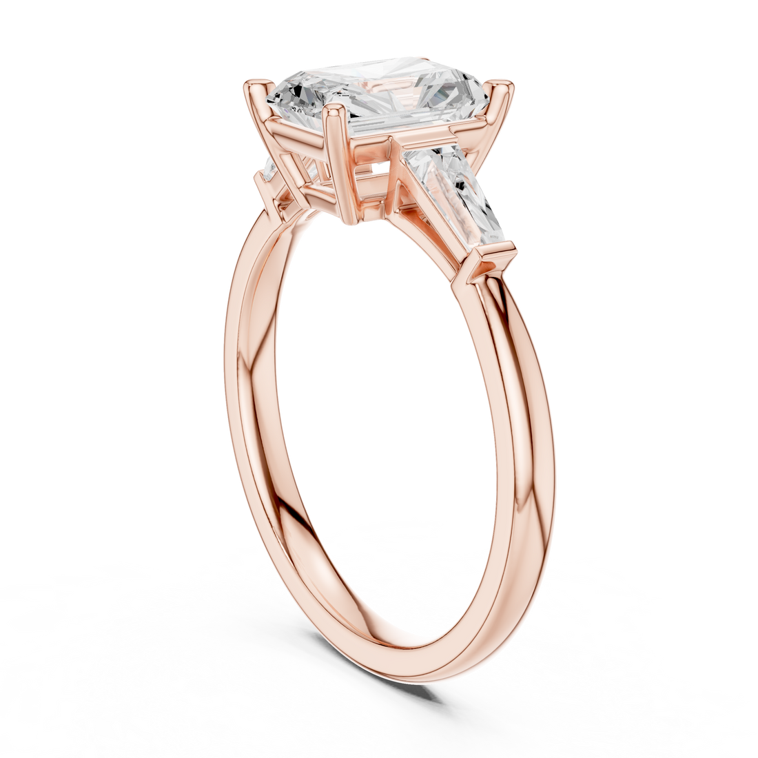 DDLR-923 - Three Stone Radiant Ring - White Gold