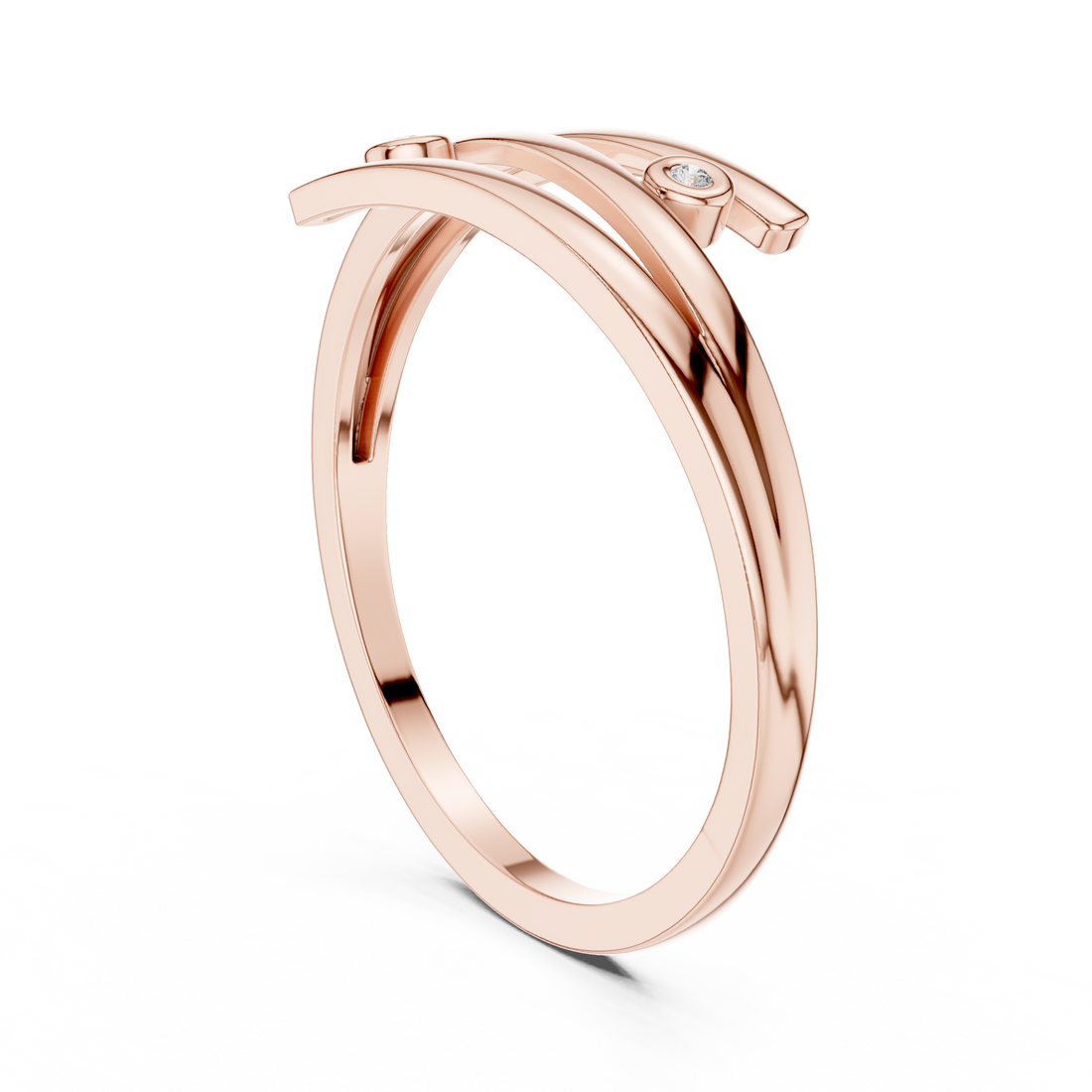 DR-5586 - Bypass Round Ring - White Gold