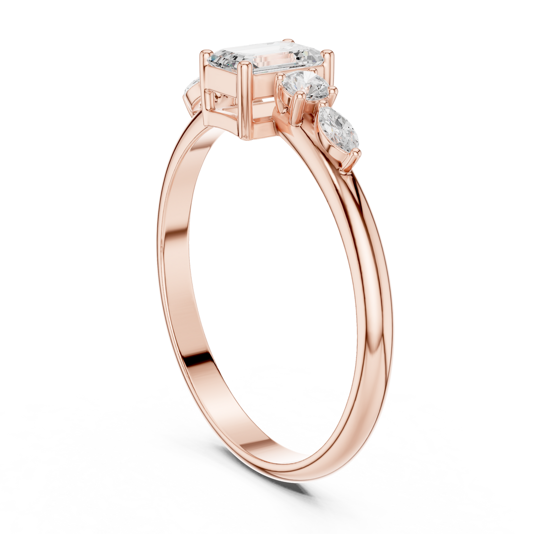HLR-90 - Fashion Emerald Ring - White Gold
