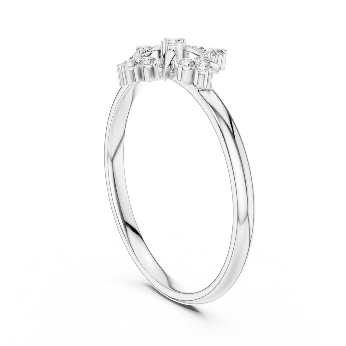 1 (436) - Fashion Round Ring - White Gold