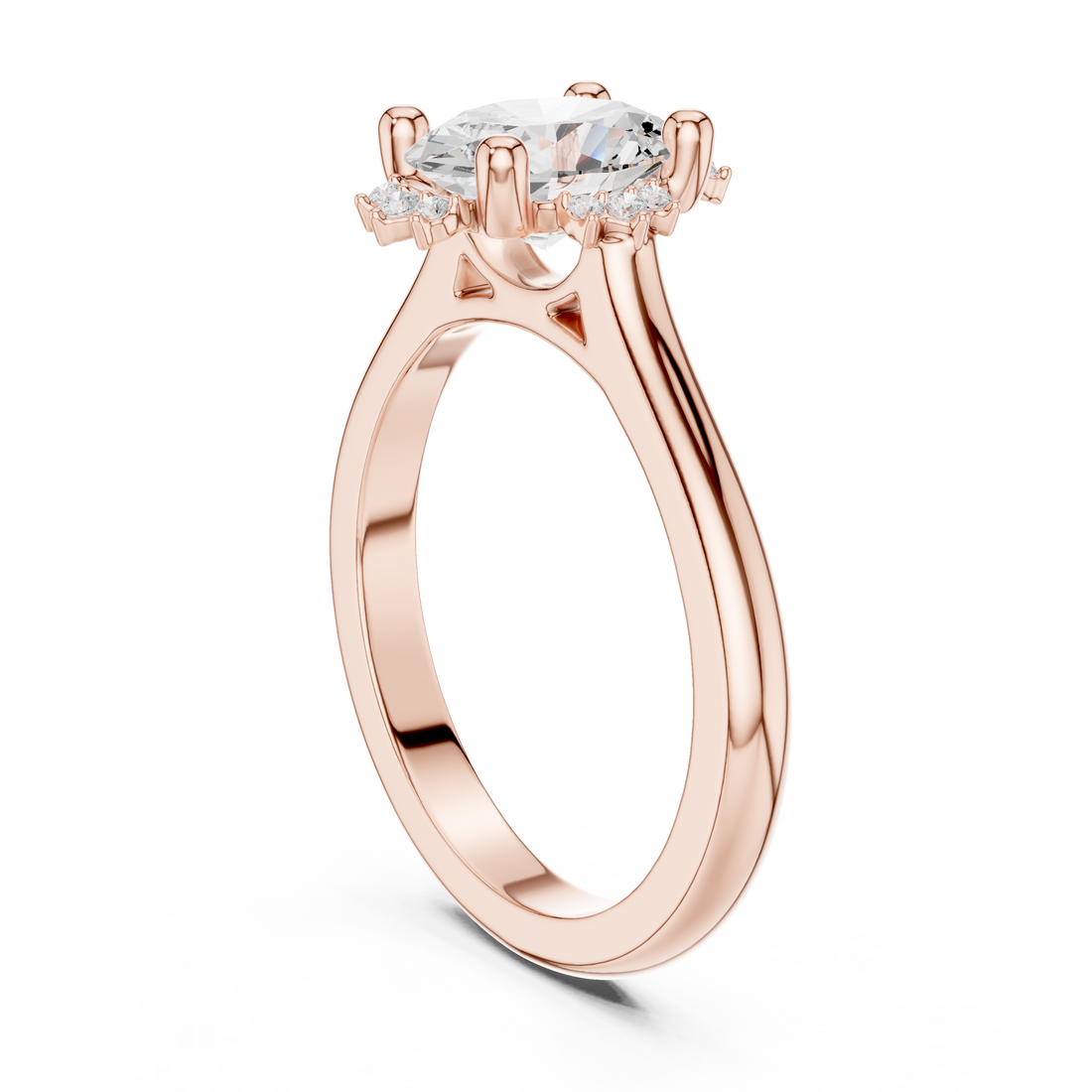 DDLR-336 - Halo Oval Ring - White Gold