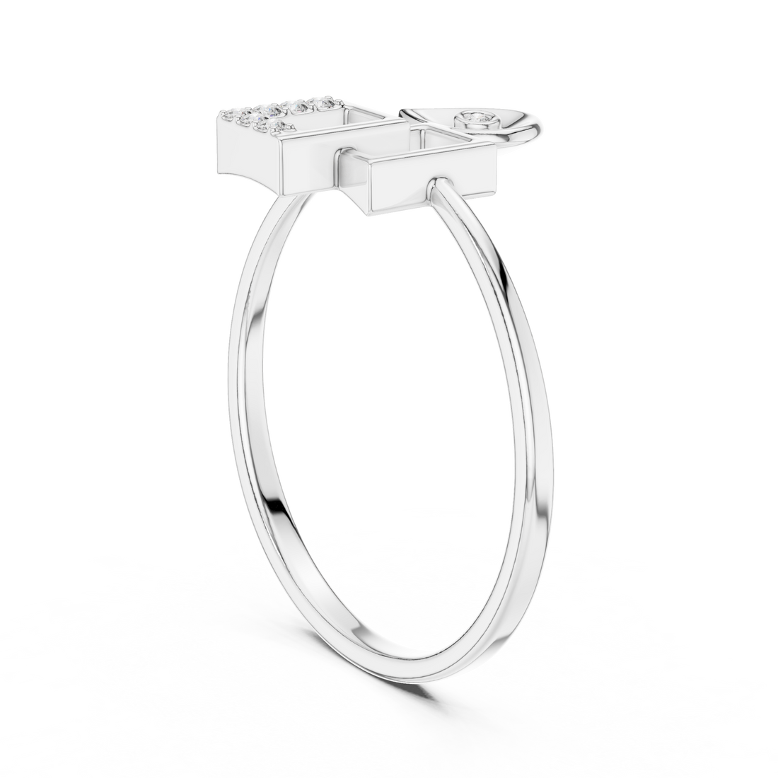 1 (156) - Fashion Unknown Ring - White Gold