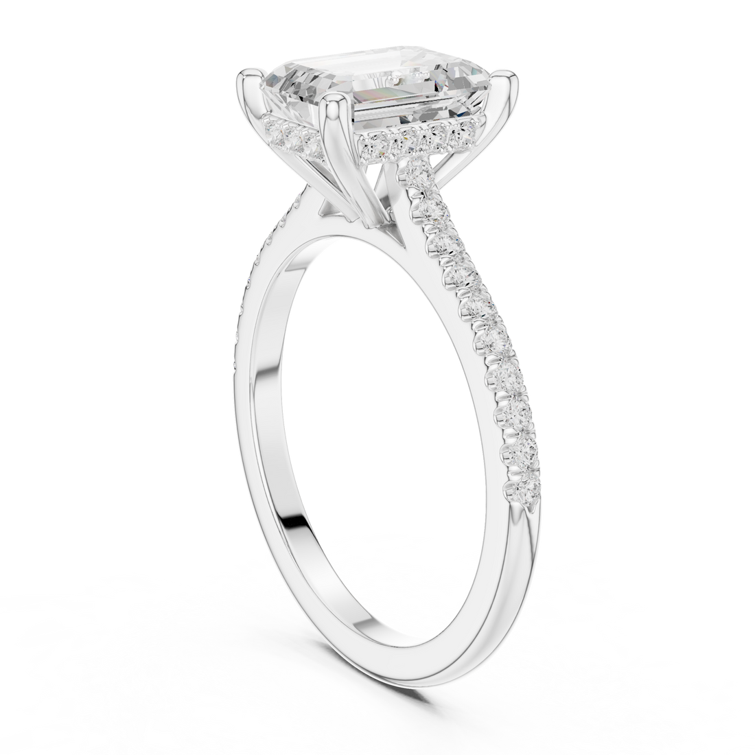 DDLR-169 - R00845-EM - Solitaire Emerald Ring - White Gold