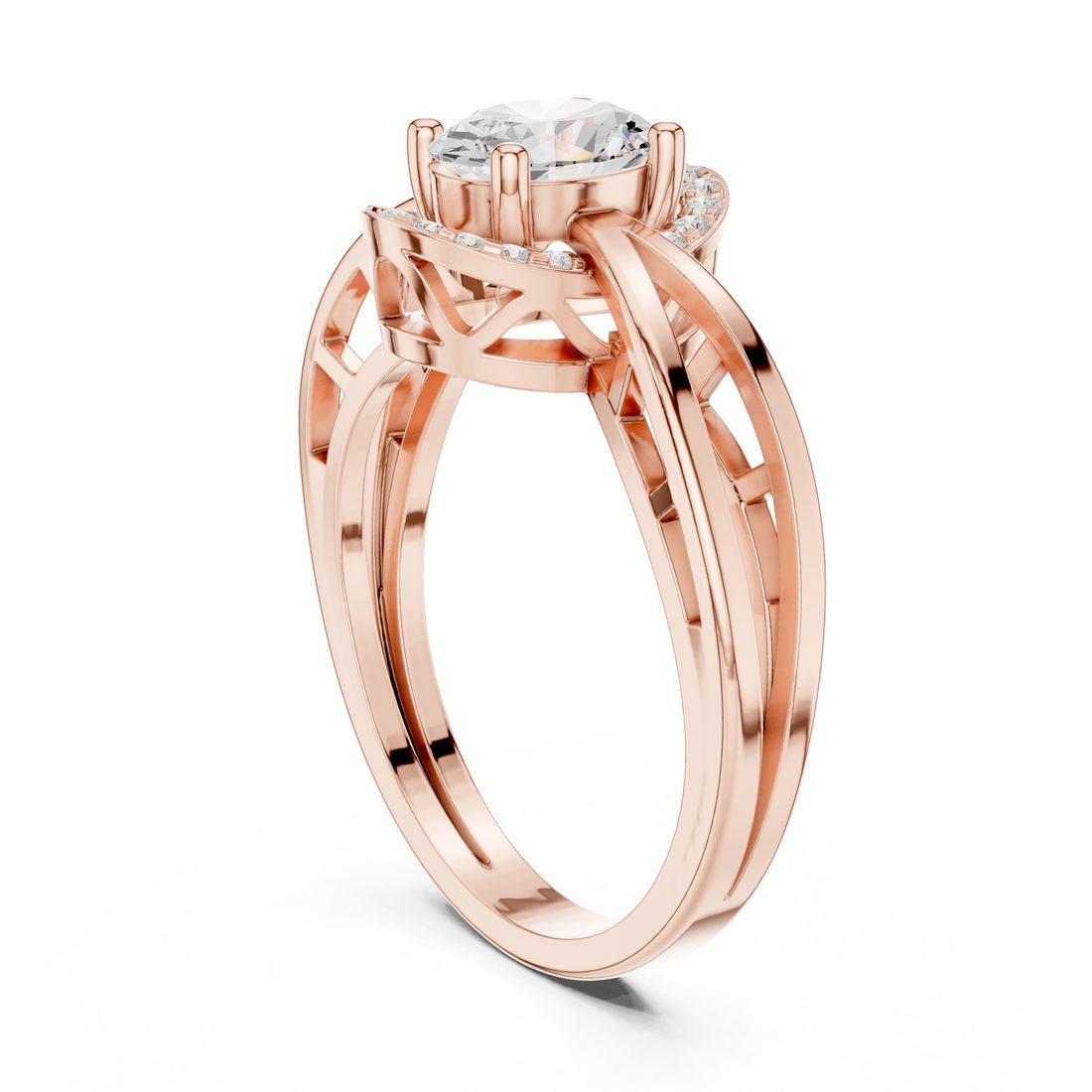 DDLR-494 - Halo Oval Ring - White Gold