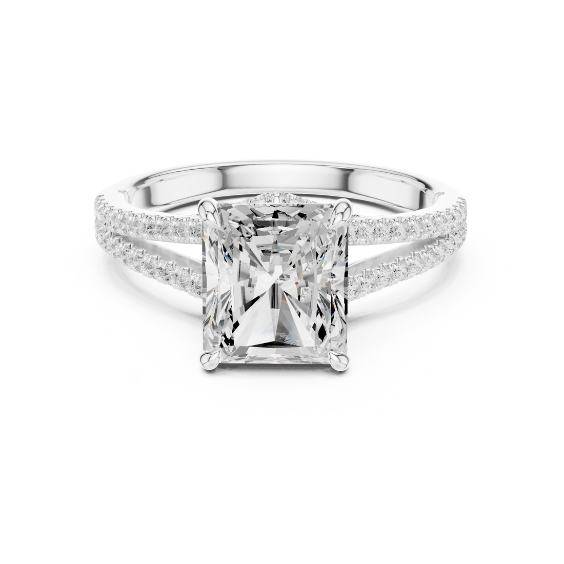 Split Shank Ring - Radiant | DDLR-252 - Rose Gold