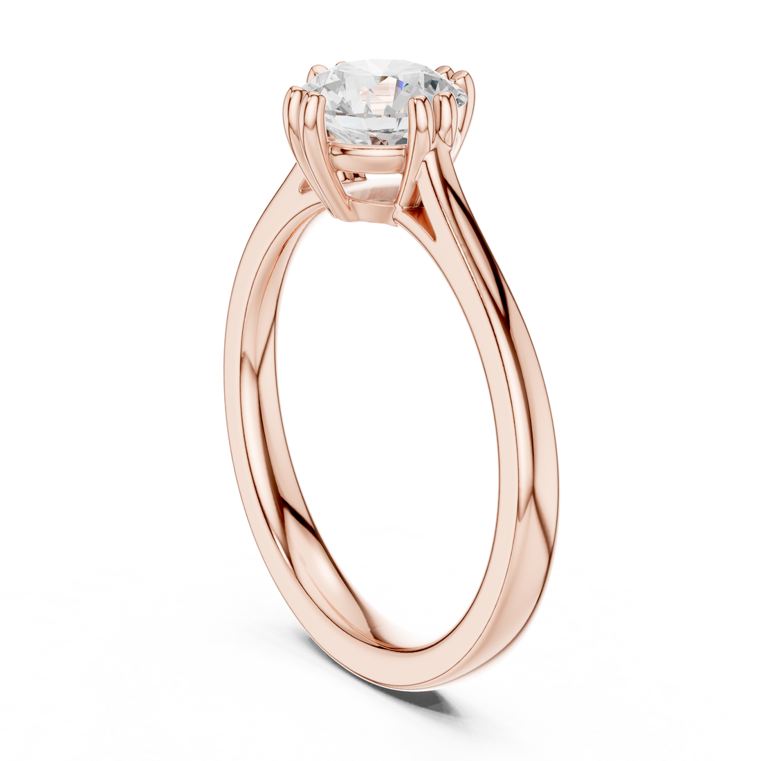 DDLR-540 - Solitaire Round Ring - White Gold