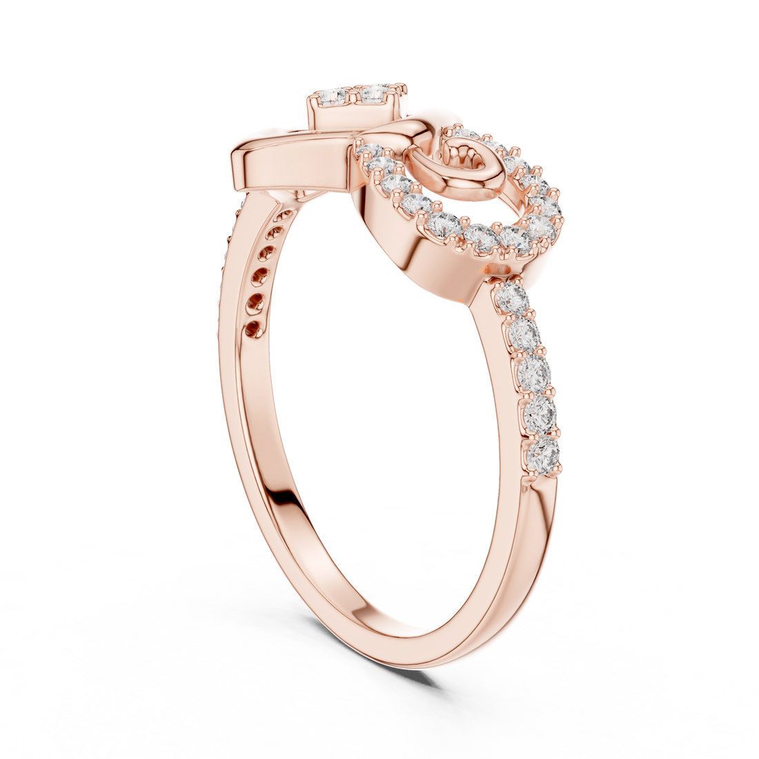 LR-01 (61) - Fashion Round Ring - White Gold