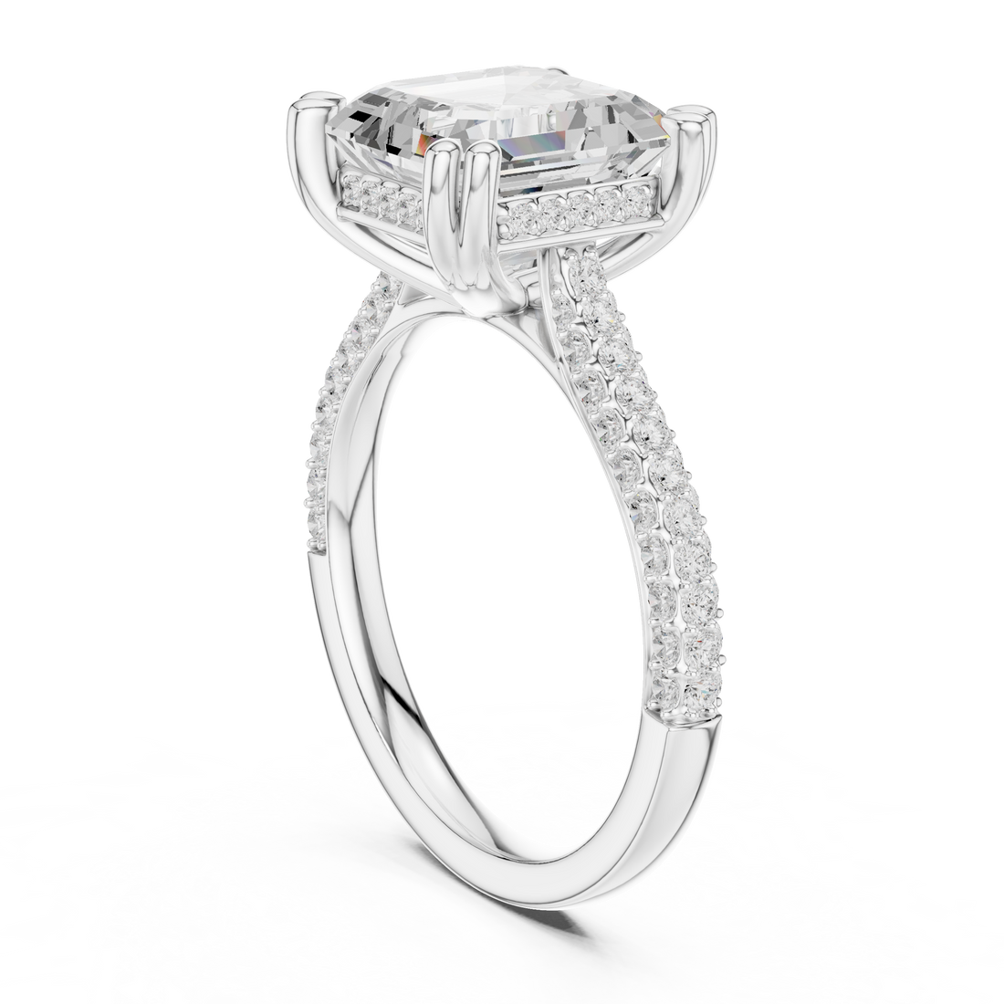 DDLR-260-AC - Solitaire Asscher Ring - White Gold