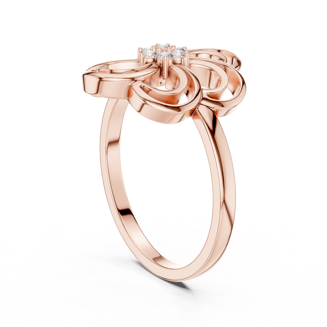 DR-6232 - Fashion Round Ring - White Gold