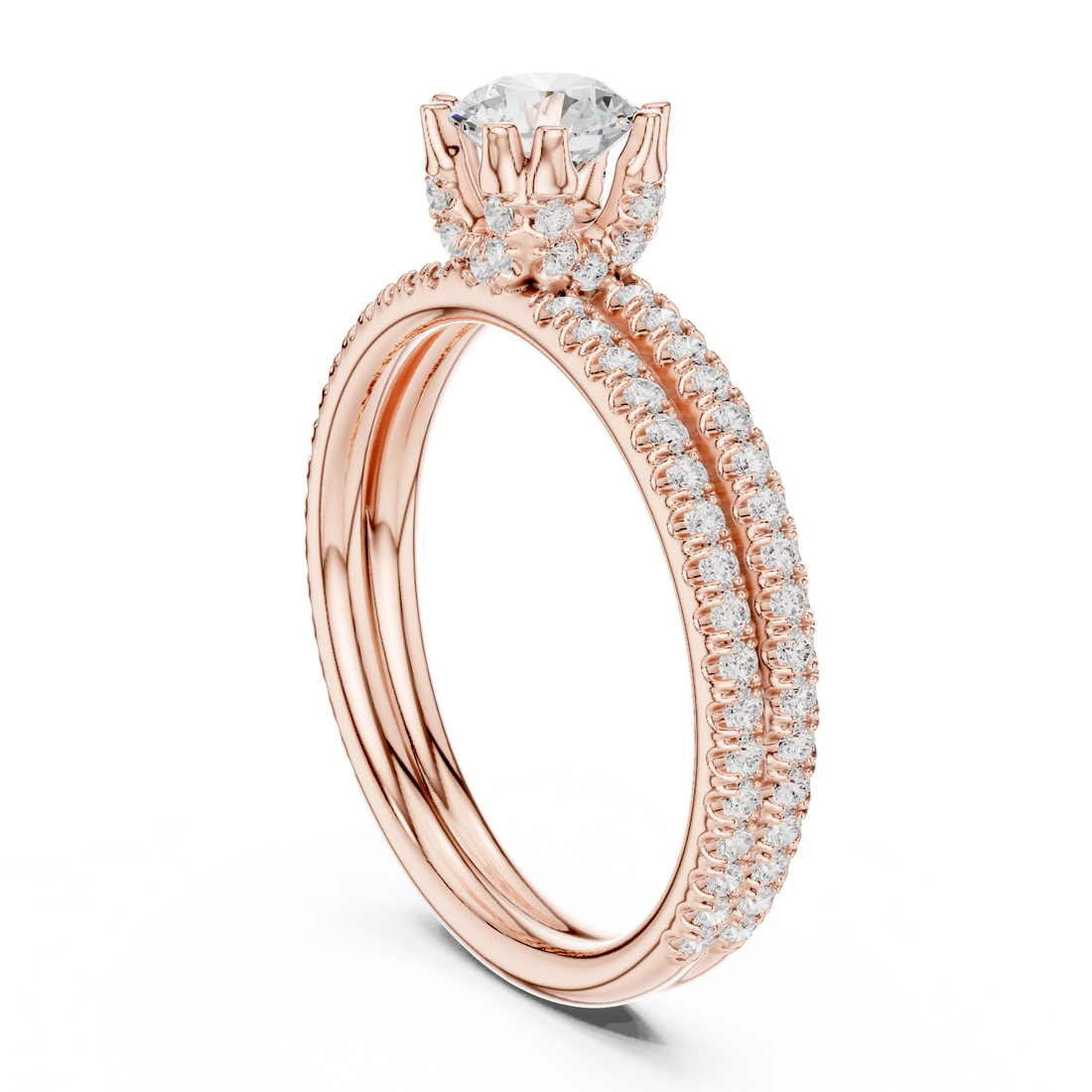 LR-0342 - Solitaire Round Ring - White Gold