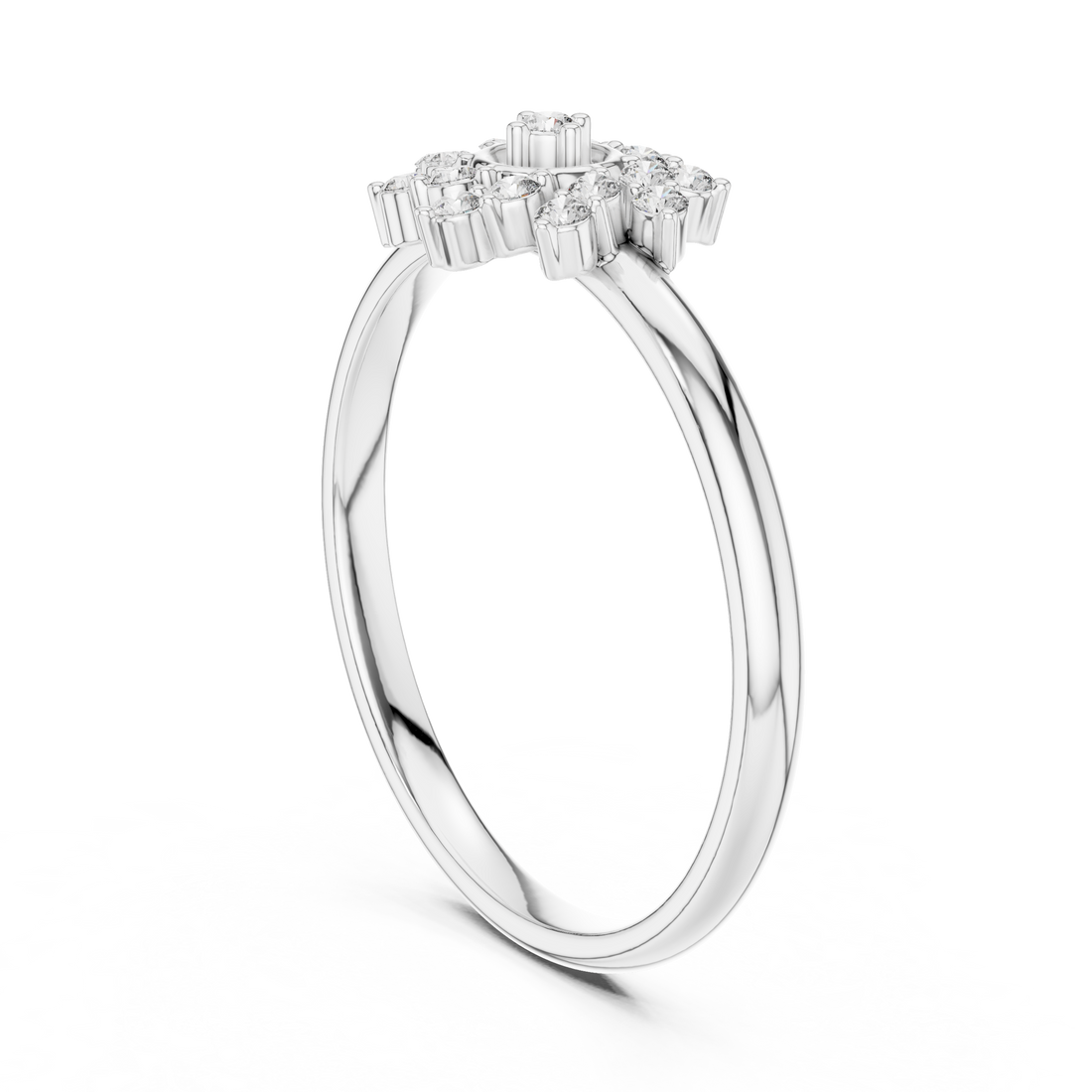 1 (275) - Fashion Round Ring - White Gold