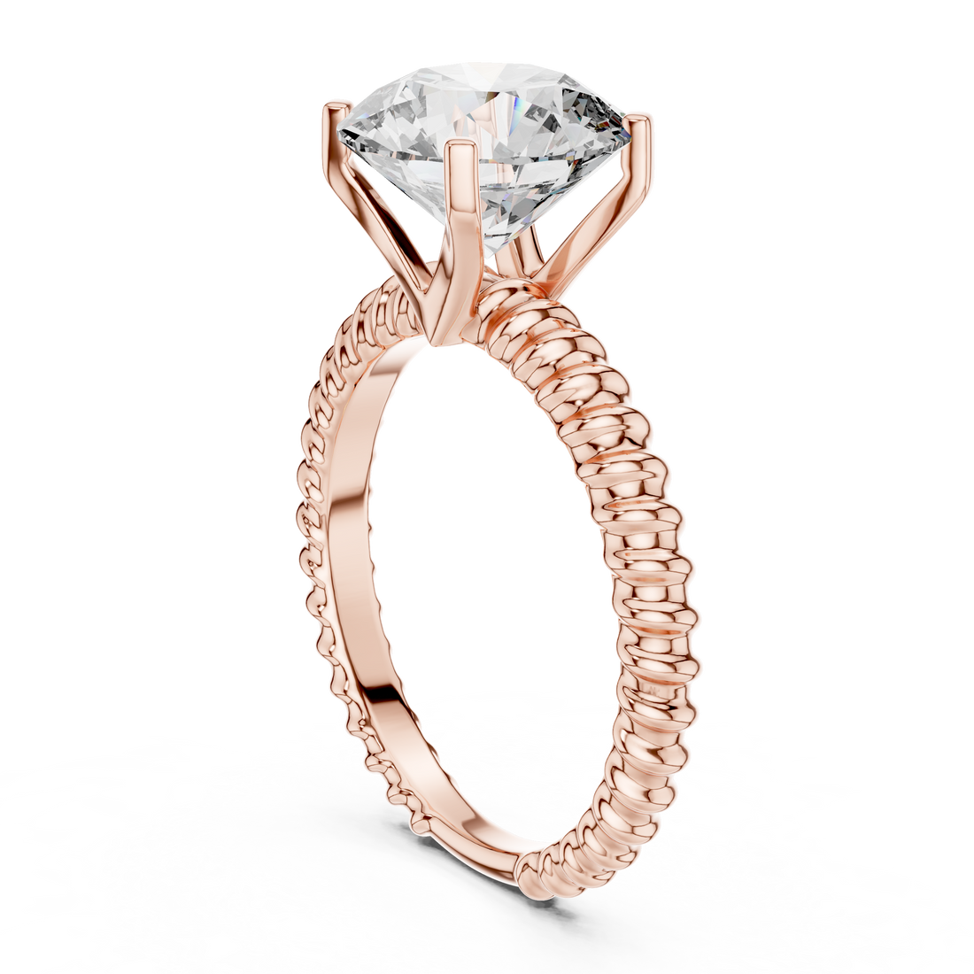 LR-0026 - Solitaire Round Ring - White Gold