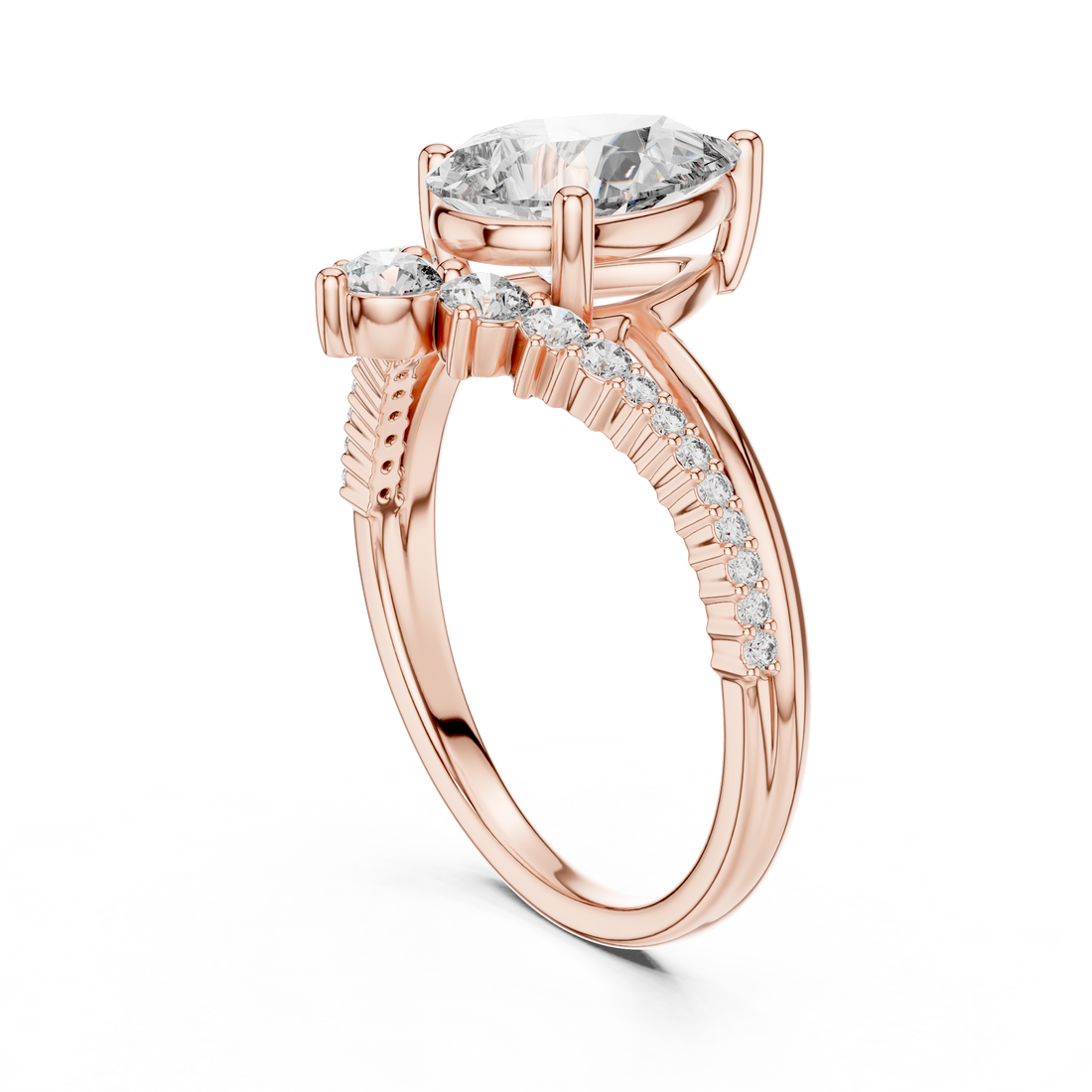DDLR-059 - Solitaire Pear Ring - White Gold