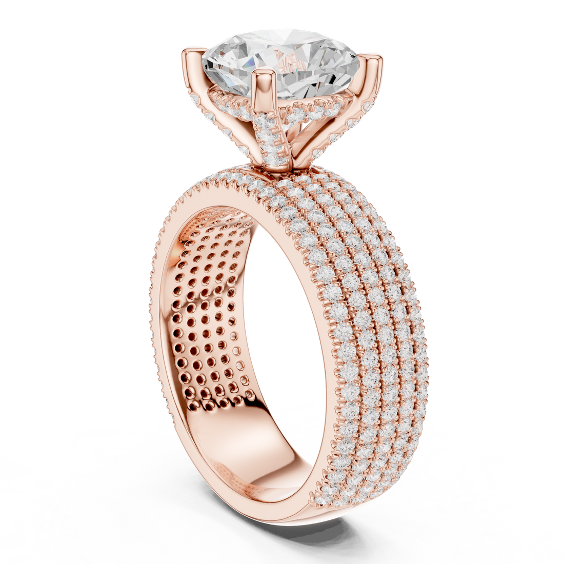 DDLR-1022 - Solitaire Cushion Ring - White Gold