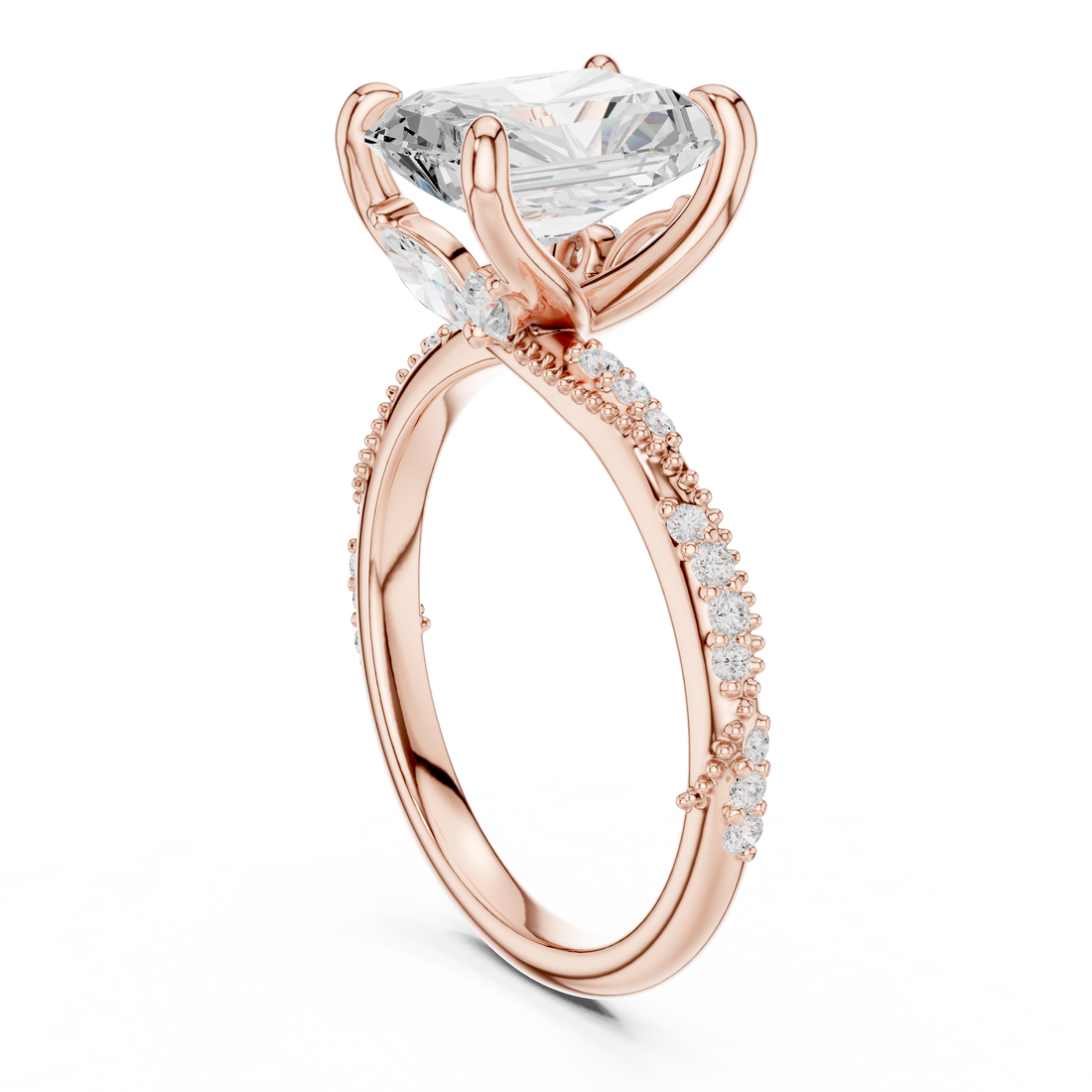 DDLR-967 - Solitaire Radiant Ring - White Gold