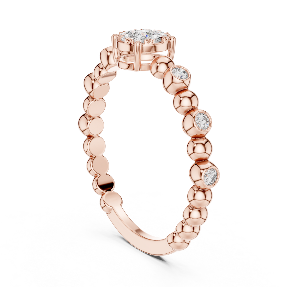 19#120010L - Fashion Round Ring - White Gold