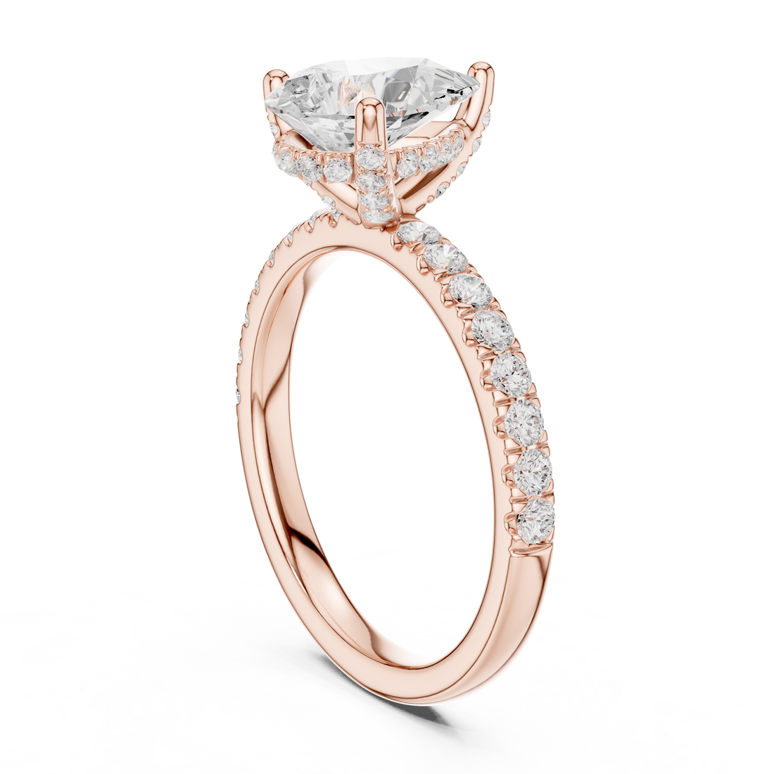 DDLR-161-PE - Solitaire Pear Ring - White Gold